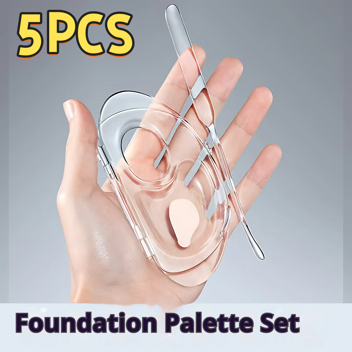 1-5PCS Foldable Acrylic Foundation Mixing Palette with Spatula Portable Cosmetic Blending Tray Storage Makeup Artist Beauty Tool
