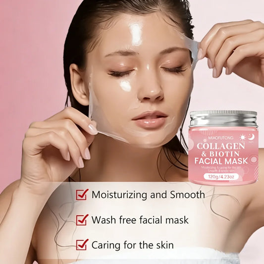 Biotin Collagen Day and Night Face Masks, Moisturizing and Hydrating, Firm and Brightening Skin, Leaving the Skin Plump and Radi