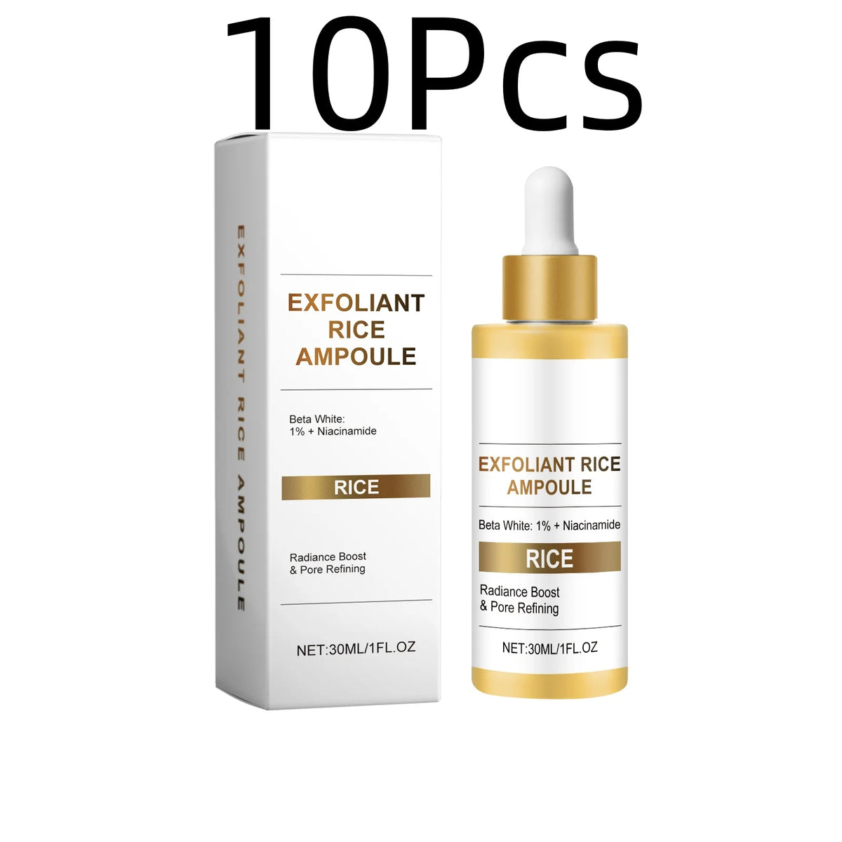 Rice Brightening Serum Light Non Sticky Refine Pores Conditioning Cuticle Boost Radiance Non Irritating Rice Exfoliating Ampoule