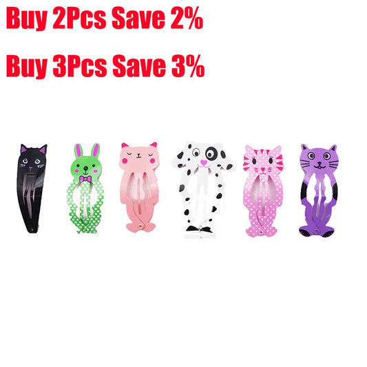 30Pcs/Lot Korean Style Women Hair Accessories Cartoon Hair Clip Flower Hairclip Cute Headdress Print Alloy Hairpins for Girls