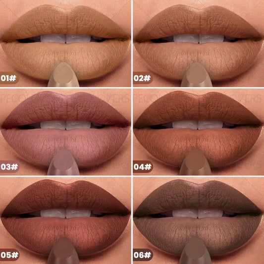 1pcs Multi-color Lipstick, Brown Lip Gloss, Multi-color Selection, Non-dry Lip Gloss, Full and Charming Lips, Lip Cosmetics
