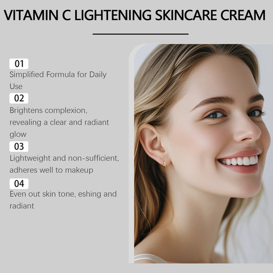Vitamin C Brightening Ampoule For Dull Uneven Skin Tone Dual Effect Firm Lift Skin Minimize Pore Lightweight Brighten Face Cream