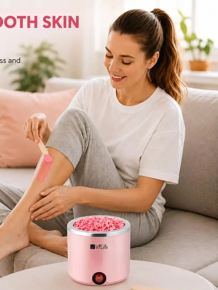 Waxing Kit Wax Warmer for Hair Removal Hard Wax Kit With 7.1oz 4 Bags Hard Wax Beans for Full Body, Legs, Face, Eyebrows, Bikini, Brazilian Waxing Kit for Women Men