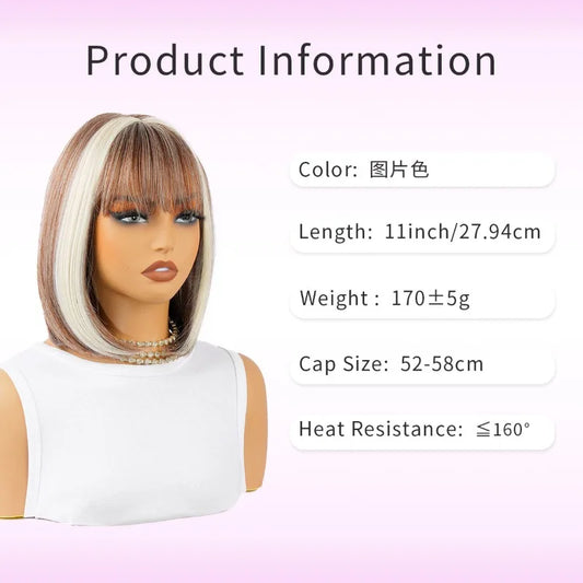 New European and American new products Qi bangs short hair BOBO head fashion wig women chemical fiber full headgear