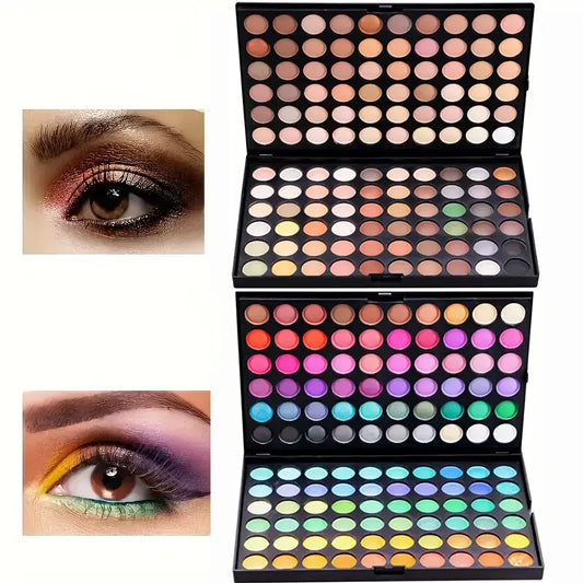 120 Color Eyeshadow Palette with Matte and Shimmer Effects Nude Warm Tones for Parties, Events and Professional Makeup Artistry