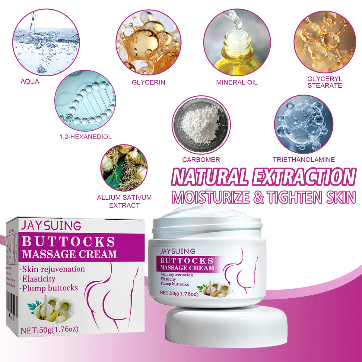 Buttock Care Cream - Firming, Lifting, and Shaping Buttocks for a Peach-like Curve