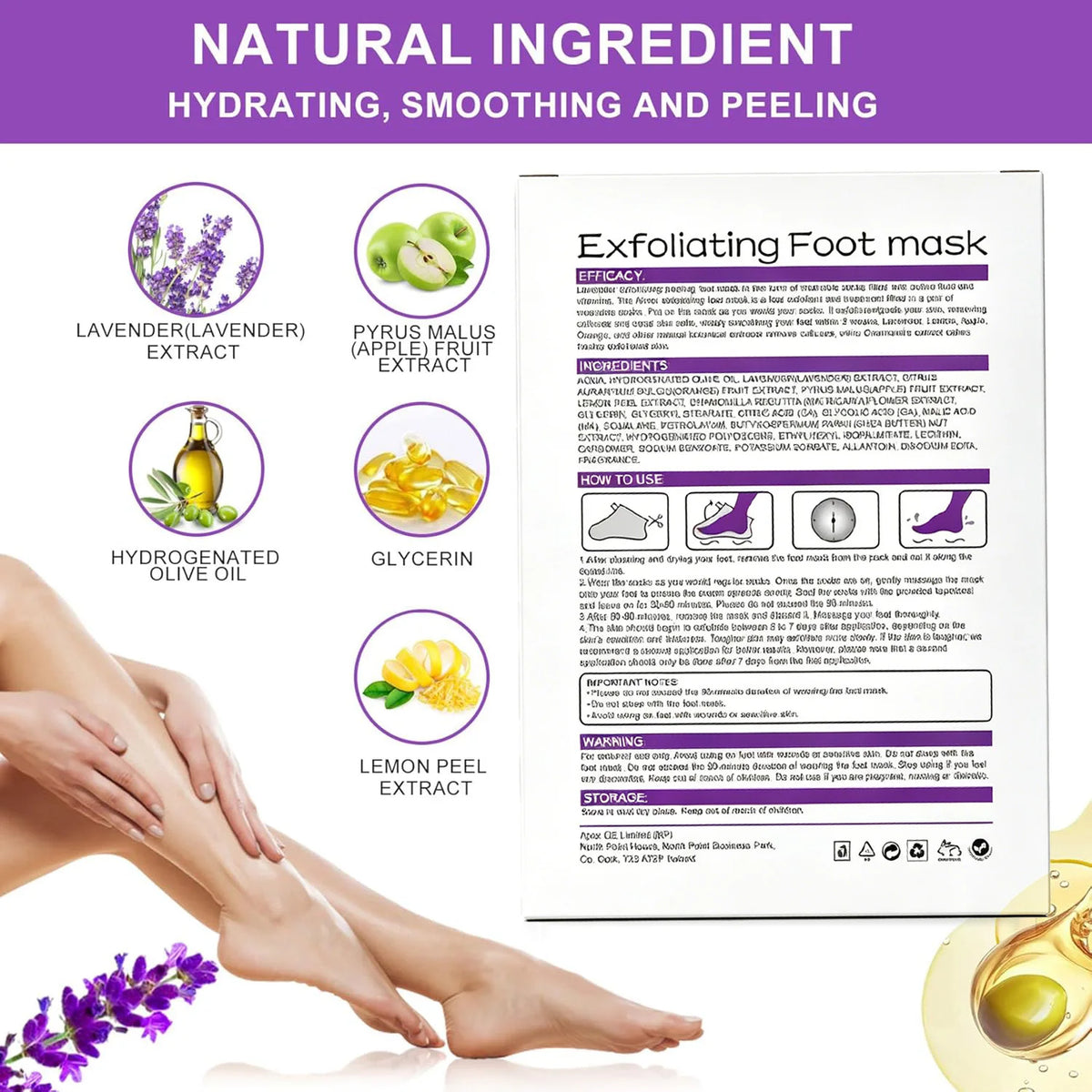 2 Pack Foot Peel Mask Exfoliator Peel Off Calluses Dead Skin Callus Remover Baby Soft Smooth Touch Feet Men Women