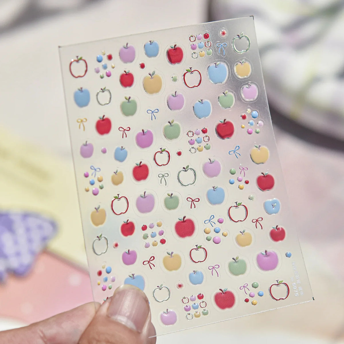 Cute Winter Cartoon Christmas Tree 5D Nail Sticker Snowman Rabbit Bow Pearl Wreath Cake Snowflake Star Self‑Adhesive Nail Decal