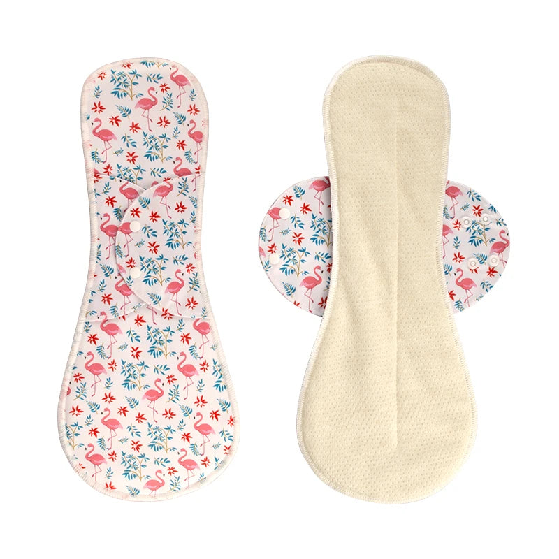 AIO Breathable Cloth Pads Soft Washable Feminine Panty Liners Sanitary Pads Napkin Daily Reusable Menstrual Hygiene Pads 2PCS