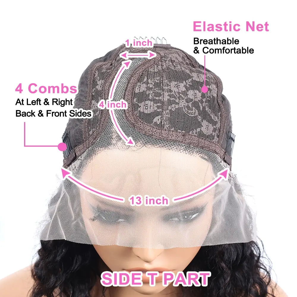 Loose Bouncy Wave Short Bob Wigs Raw Vietnamese Virgin Hair Side Part Body Wave Human Hair Lace Frontal Pre Cut 13x4 Hd Lace Wig