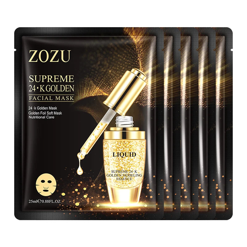 24K Golden Face Mask Anti Wrinkles Moisturizing Anti-aging Hydrating Facial Masks Face Sheet Masks Facial Skin Care Products