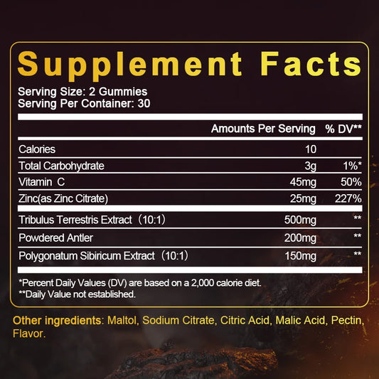 GPGP Greenpeople 60pcs TribulusTerrestris Extract Massive Girth Gummies for Men LONG-LASTING VITALITY EVFRY DAY