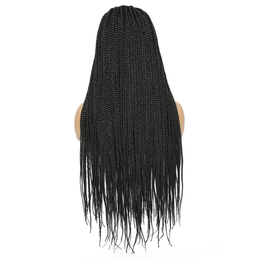 Long Box Braided 4x4 Lace Wigs With Baby Hair Twist Braids Lace Closure Wigs For Black Women Synthetic Cosplay Wig 30 Inch