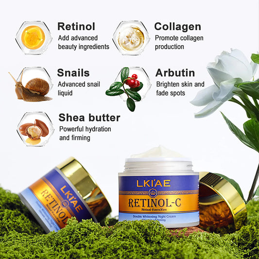 LKIAE Natural Snail and Retinol Day And Night Face Cream, Whitening, Reduce Fine Lines, Wrinkle, Brightening, Smooth Facial Skin
