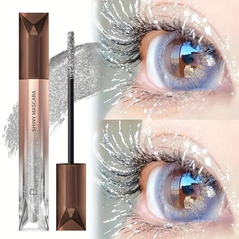 Glitter Sparkling Mascara,Long-Lasting, Effects, Waterproof, Smudge-Proof , crushed diamond mascara pearlescent fine flash
