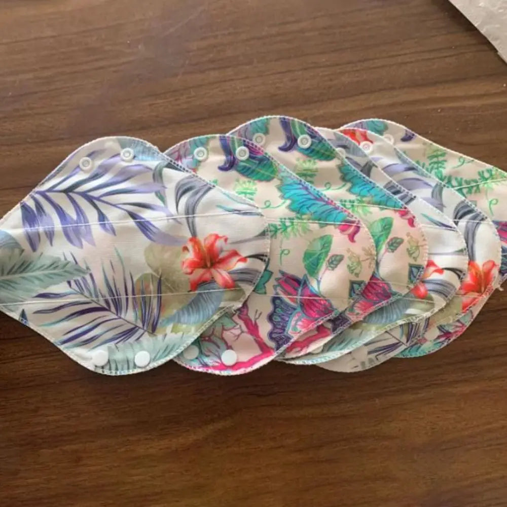 5Pcs Graphene Reusable Sanitary Pads 23CM Fast Absorbent Washable Sanitary Napkins Anti-Slip Leak Proof Nursing Pad for Women
