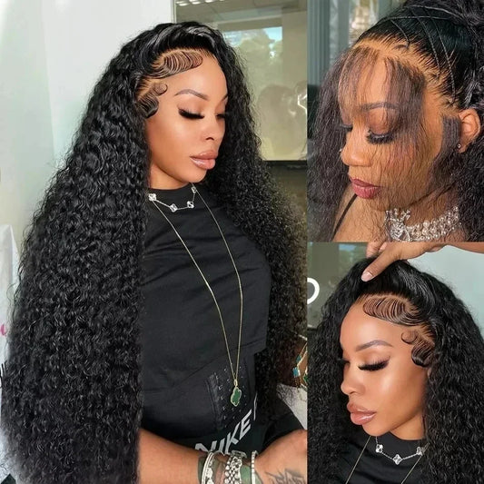 250% Loose Deep Wave 13x6 HD Lace Frontal Wig Brazilian 30 34 Inch Transparent 13x4 Curly Lace Frontal Human Hair Wigs For Women