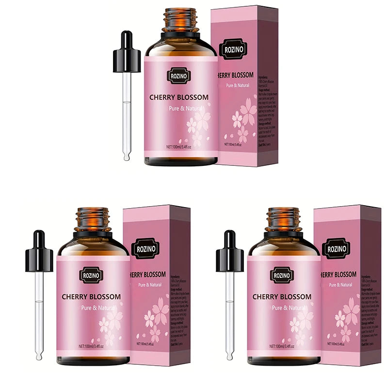 1Pcs/2Pcs/3Pcs Sakura Essential Oil: Pure Plant Essential Oil for Massage, Showering, Skin Care, Face, Body, Nails, Hair, and Eyelash Care