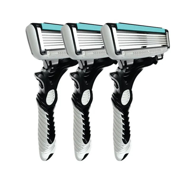 1pc/3pcs/5pcs High-Quality Manual Razor – 6-Layer Sharp Blades for Smooth & Comfortable Shaving for Men’s Grooming & Daily Use