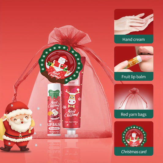 10 Sets per Box. Mixed Lip Balms and Hand Creams, Richly Moisturizing. Perfect for Christmas Giveaways and New Year Gifts.