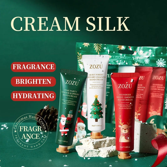 Christmas Gift Box 5-Piece Hand Cream Set, Creamy Texture, Moisturizing Travel-Sized Pack, Durable and Nourishing, Whitening and Smoothing, Women's Hand Care Gift