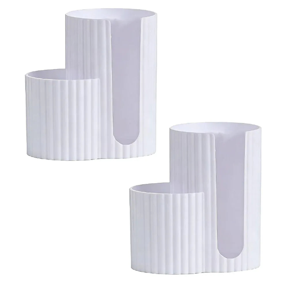 2-Hole Cotton Swab & Makeup Pad Storage Box Dustproof Container For Sponges Nail Tools, Vanity Desk Organizer