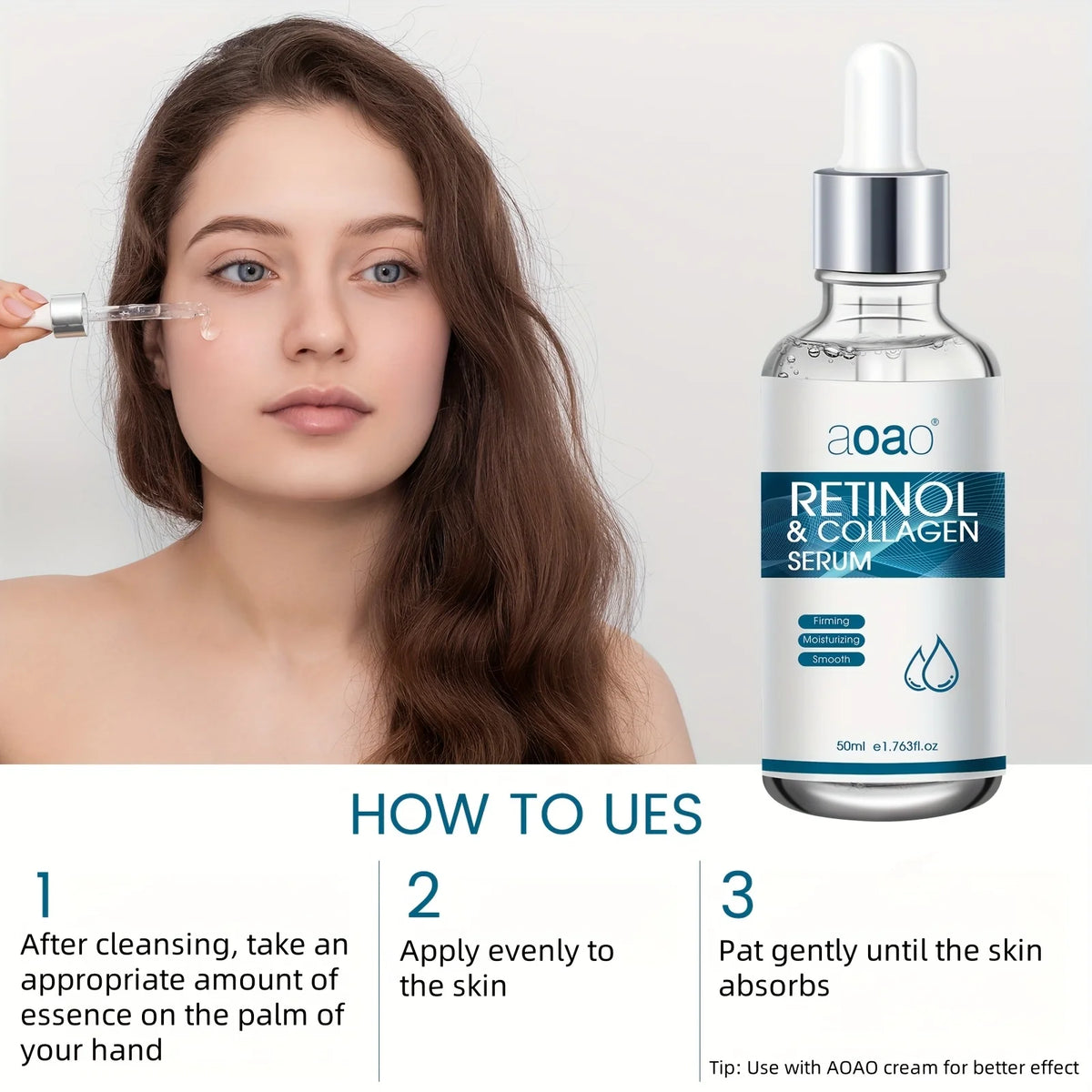 50ml*2 Collagen & Retinol Face Serum - Hydrating Serum With Hyaluronic Acid And Vitamin E For Firming And Smoothing Fine Lines Skin Care