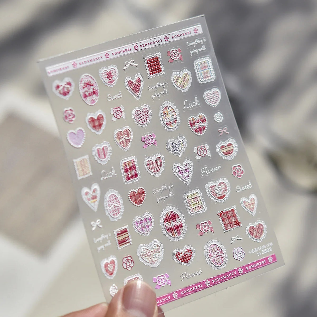 Cute Cartoon Christmas 5D Nail Stickers Red White Candy Cane Mint Cookie Gingerbread Man Snowflake Self Adhesive Nail Decals