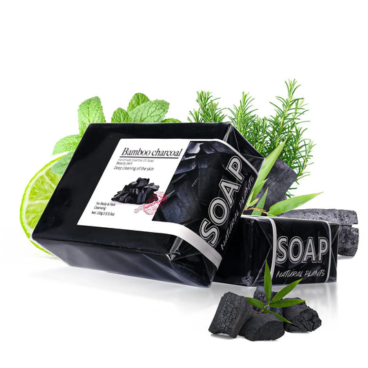 100g Bamboo Charcoal Soap Natural Organic Activated Charcoal Private Label Handmade Blackhead Removal Whitening Black Soap