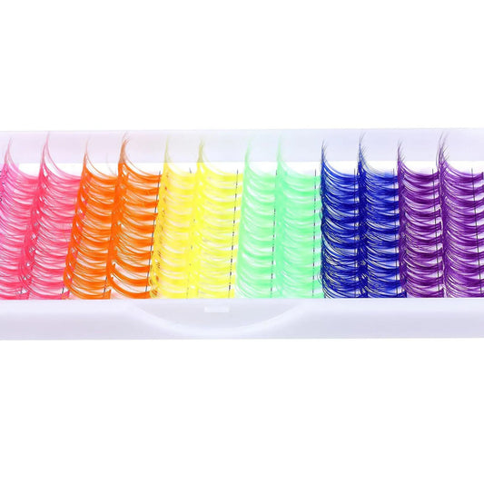 14/16mm D Curl Colorful Individual Lashes Colored Cluster False Lashes supplies for eyelash extensions Halloween makeup products