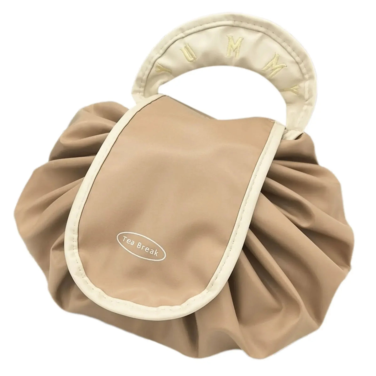 Large Capacity Portable Drawstring Cosmetic Bag for Women, Travel Daily Use Toiletry Storage Pouch Makeup Organizer