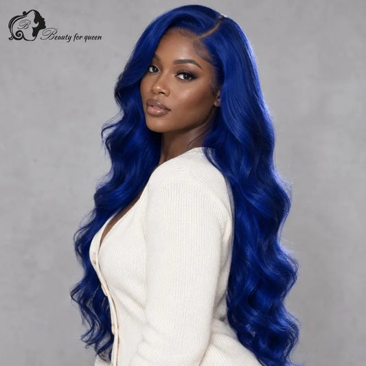 Sapphire Blue Body Wave Wig Long Glueless Heat Friendly Middle Part Extensions Premium Cosplay Silky Everyday Deep Luxe Pro