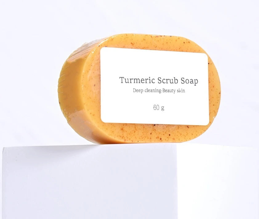 Natural Turmeric Kojic Scrub Soap Cleansing Bath Soap Oil Control & Whitening Kojic Turmeric Soaps for Face,Bath, Body