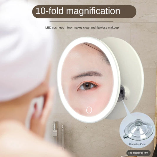 Best 10X Magnifying Mirror with Light Makeup Mirror with Lights Compact LED Magnified Mirror for Bathroom, Bedroom, Hotel