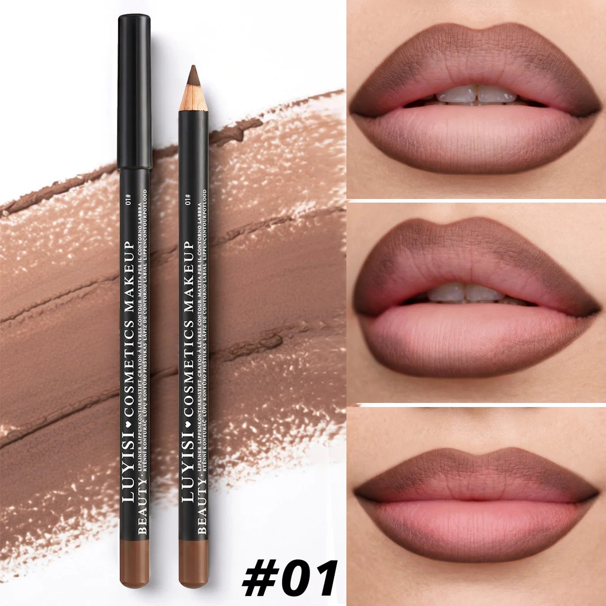 Waterproof Lip Liner,Smudge-Proof Eyeliner Lip Pencil,Highly Pigmented&Smooth Glide, Define Lip Shape,Brown Nude Shades Makeup