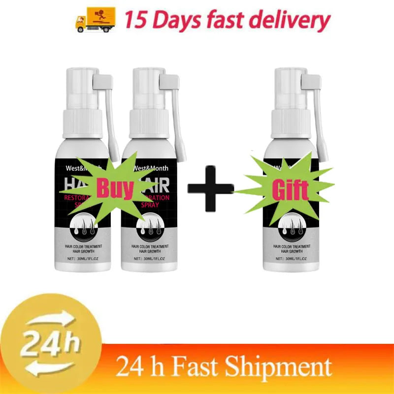 Gray White Hair Treatment Serum Cover White Hairs To Black Natural Color Repair Spray Anti Loss Hair Restore Healthy Hair Care