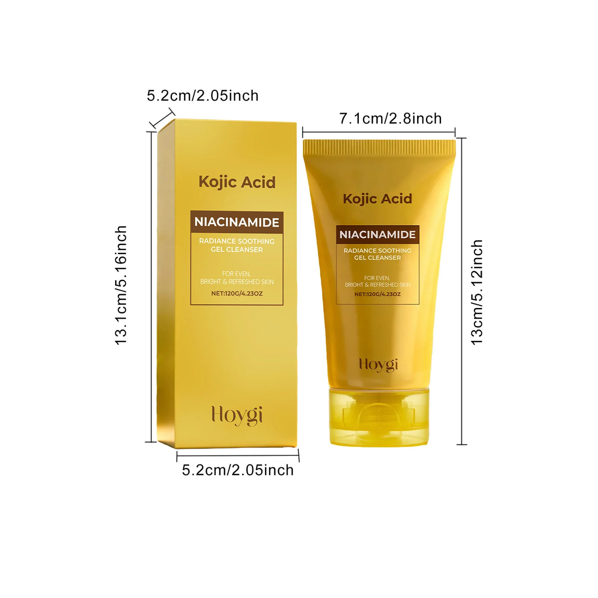 Kojic Acid & Niacinamide Face Wash Brightening Facial Cleanser for Dark Spots & Glowing Skin Evens Skin Tone Acne Scar Care