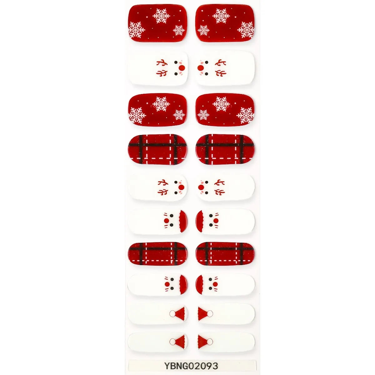 20 Tips Christmas Gel Nail Stickers Durable Materials Nail Decal Not Easy to Fall Off Popular Nail Art Nail Art Stickers