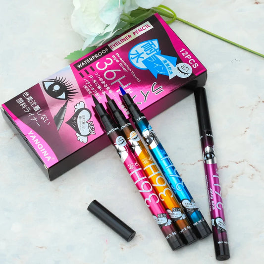 36H Waterproof Liquid Eyeliner Makeup Beauty Cosmetic Eye Liner Pencil Pen Portable Tools Accessories Brown/ Purple/ Black/ Blue