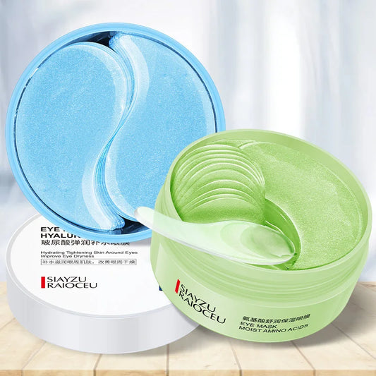 60pcs Hyaluronic Acid Crystal Collagen Eye Mask Anti Dark Circles Remove Eye Bags Moisturizing Firming Eye Patches Skin Care