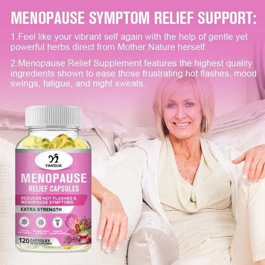 Buy 1 Get 1 Free! Best Menopause Relief Capsules, Support Reduces Hot Flashes & Night Sweats, Mood Balance & Better Sleep, Vegan