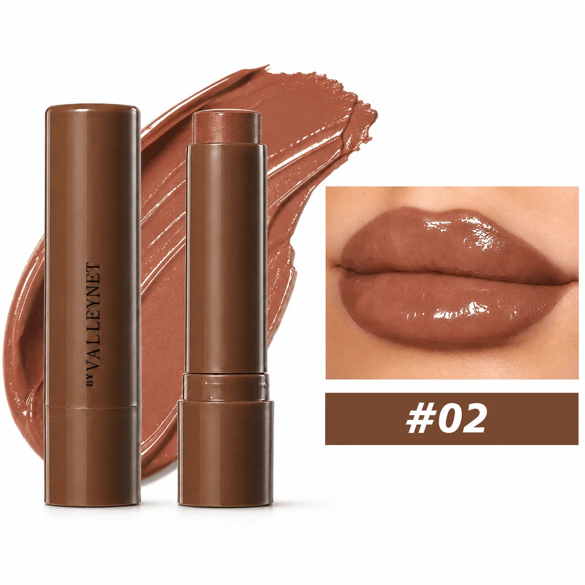 1PC Moisturizing Tinted Lip Balm Stick,3 Shades, Hydrating Glossy Lipstick for Dry Chapped Lips, Lightweight Shine Lip Care Balm