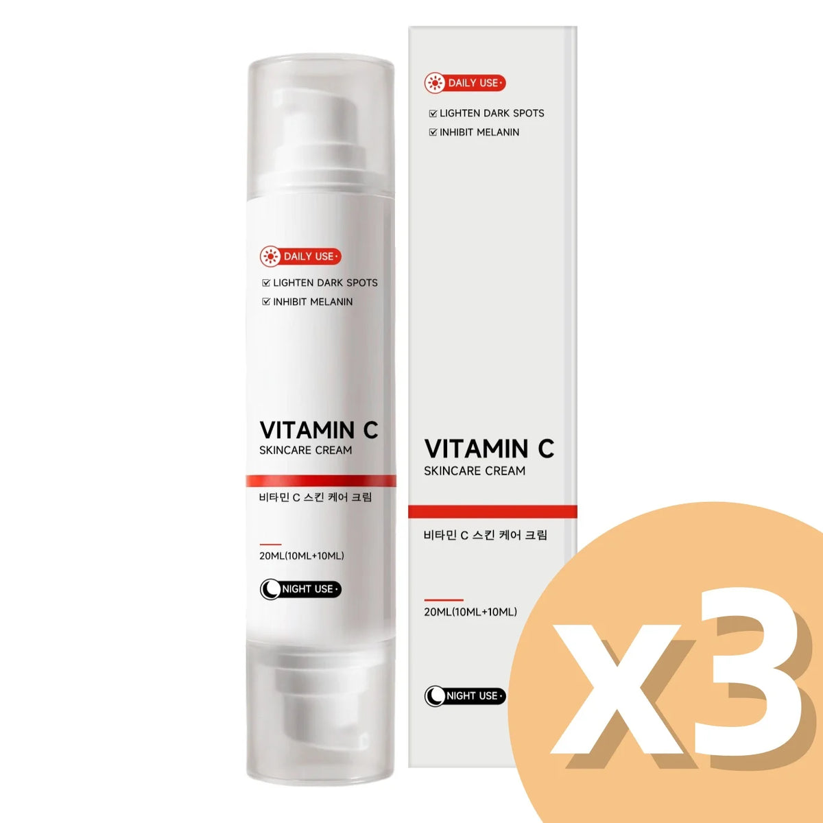 Vitamin C Brightening Ampoule For Dull Uneven Skin Tone Dual Effect Firm Lift Skin Minimize Pore Lightweight Brighten Face Cream