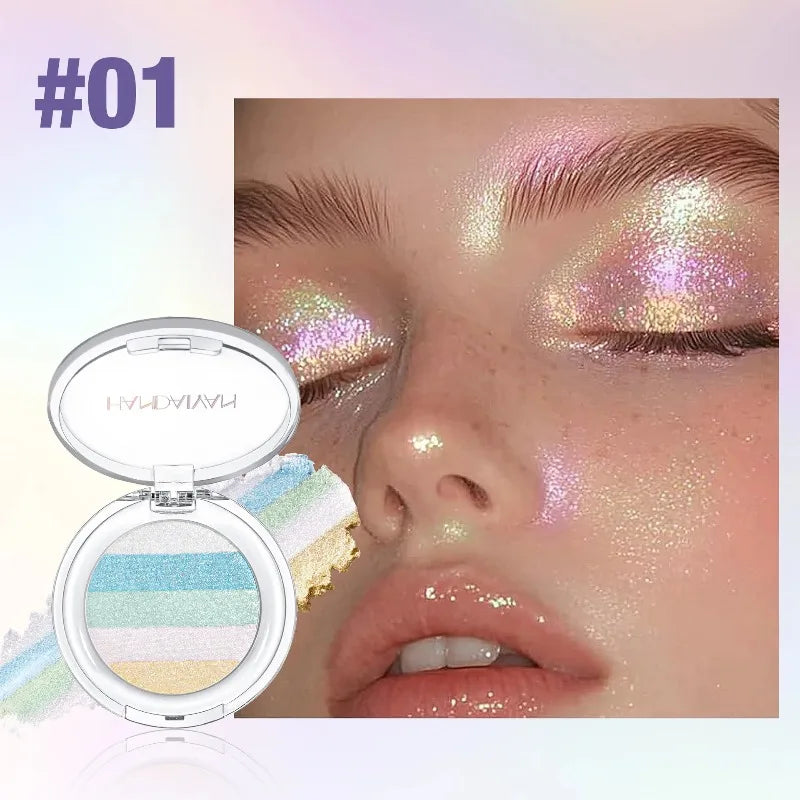 Colorful Chameleon Eyeshadow Palette Multipurpose Pressed Powder Eye Shadow Pearlescent Blue Green Metallic Shimmer Eyes Makeup