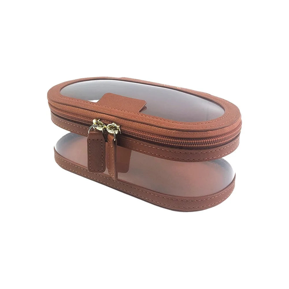 Toiletry Storage Case Transparent Cosmetic Bag Clear Window Double Zipper Cosmetic Organizer Portable Beauty Tools