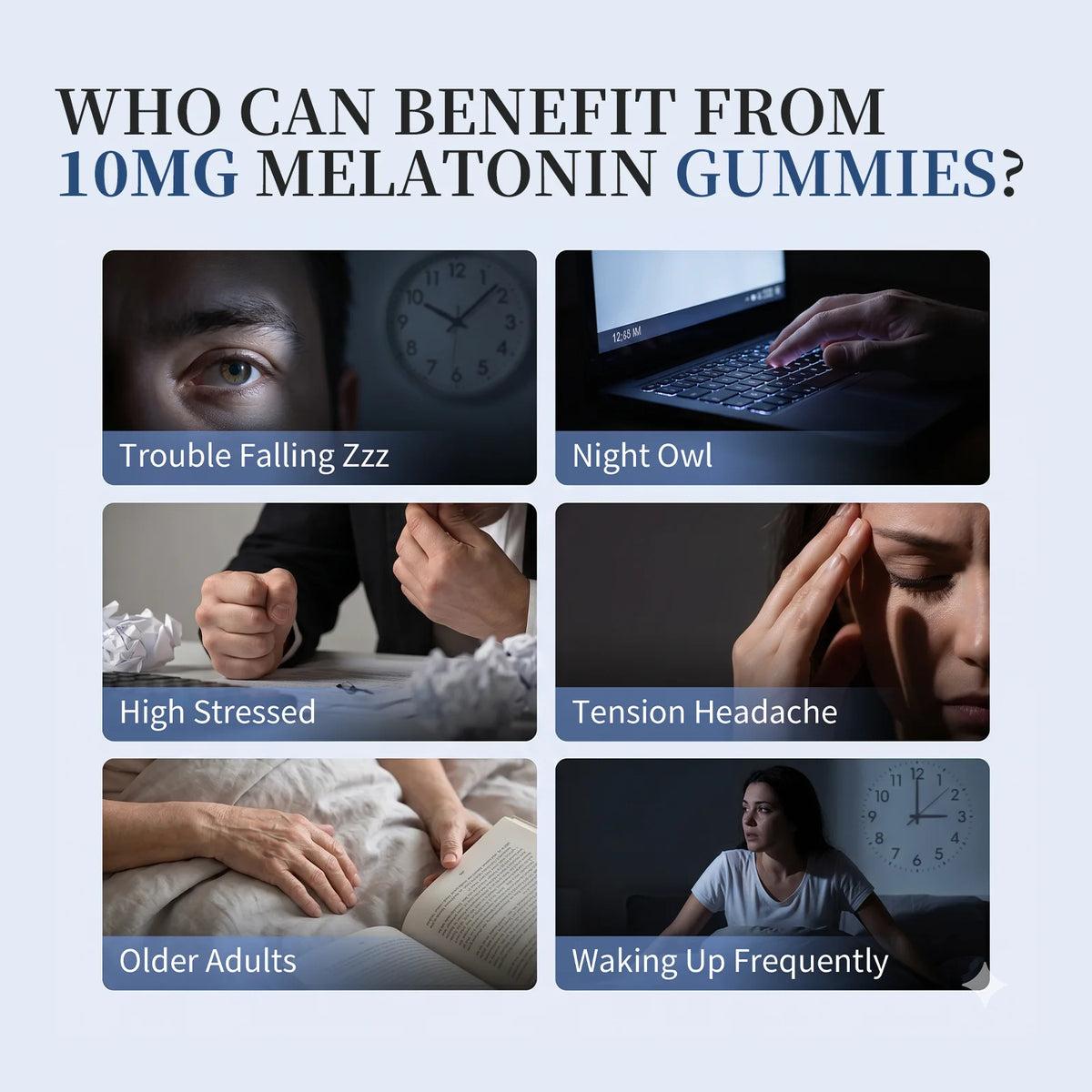 B BEWORTHS Blueberry Melatonin 10mg Gummies Sleeping Creative for Sleep Sleeping Pills Melatonin for Sleep Relaxing For Adult