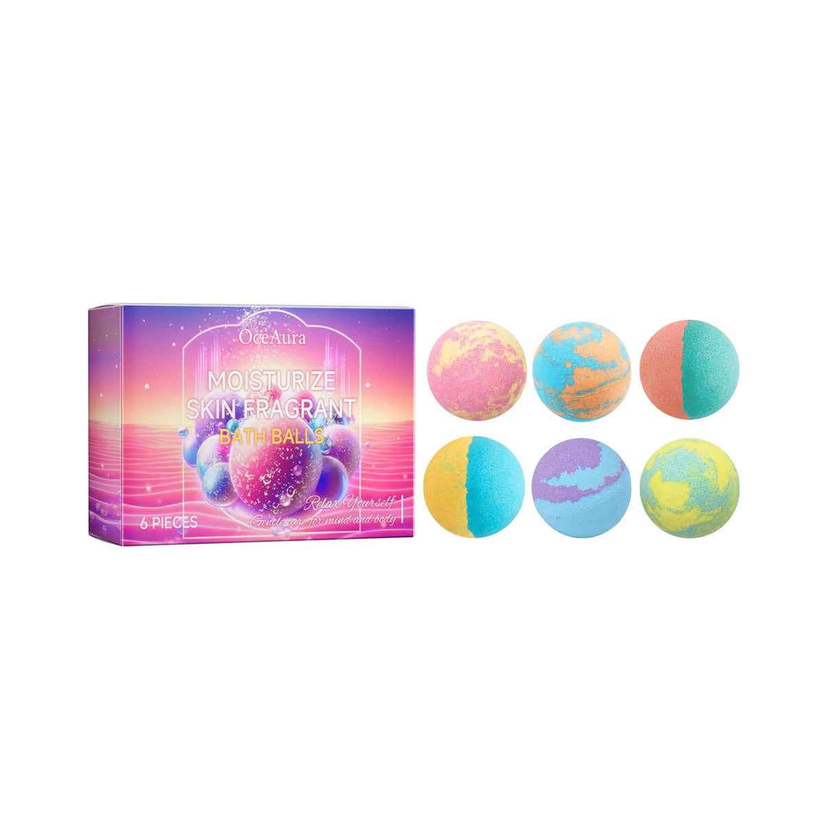 OceAura Bubble Bath Ball Moisturizing Nourishing Plant Floral Fragrance Lasting Fragrance Deep Cleansing Skin Bath Ball