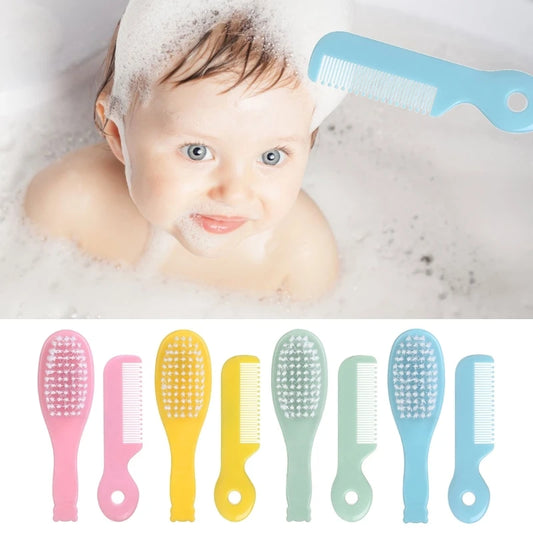 Baby Hair Brush & Comb Set Children Hair Brush Soft Nylon Bristle Cradle Caps Hair Brush for Toddler Infant Massage Dropship