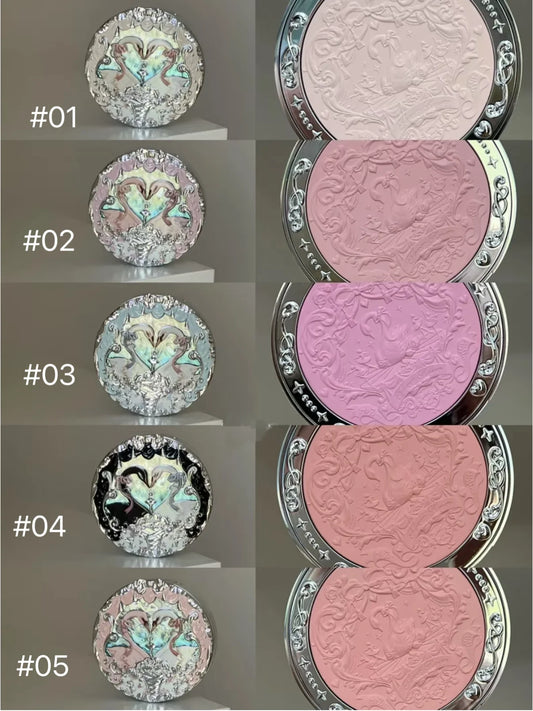 Flower Knows Swan Ballet Collection Embossed Blush Matte Powder Cheek Blusher Long-lasting Natural Brightening Cosmetic 5g