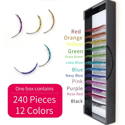 Rainbow Colored Shiny Sequin Eyelashes Mixed Colors Fake Eyelashes for Party Christmas Halloween Date Glitter Eyelashes